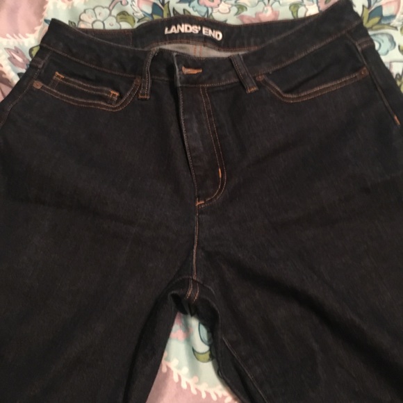 Ladies Lands End Dark Indigo Jeans bootcut - Picture 1 of 3